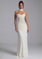 Martina – Vestido largo drapeado entallado