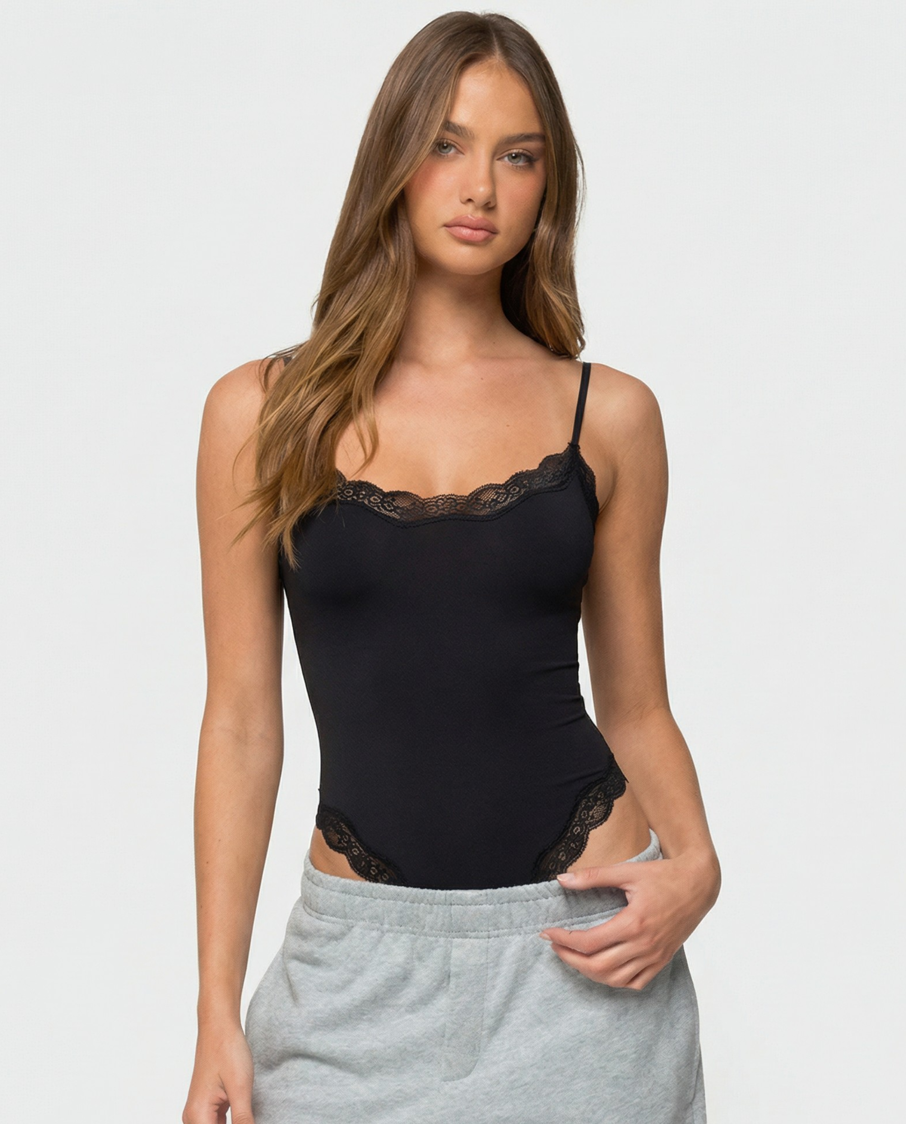 Mia – Babydoll bodysuit with lace trim