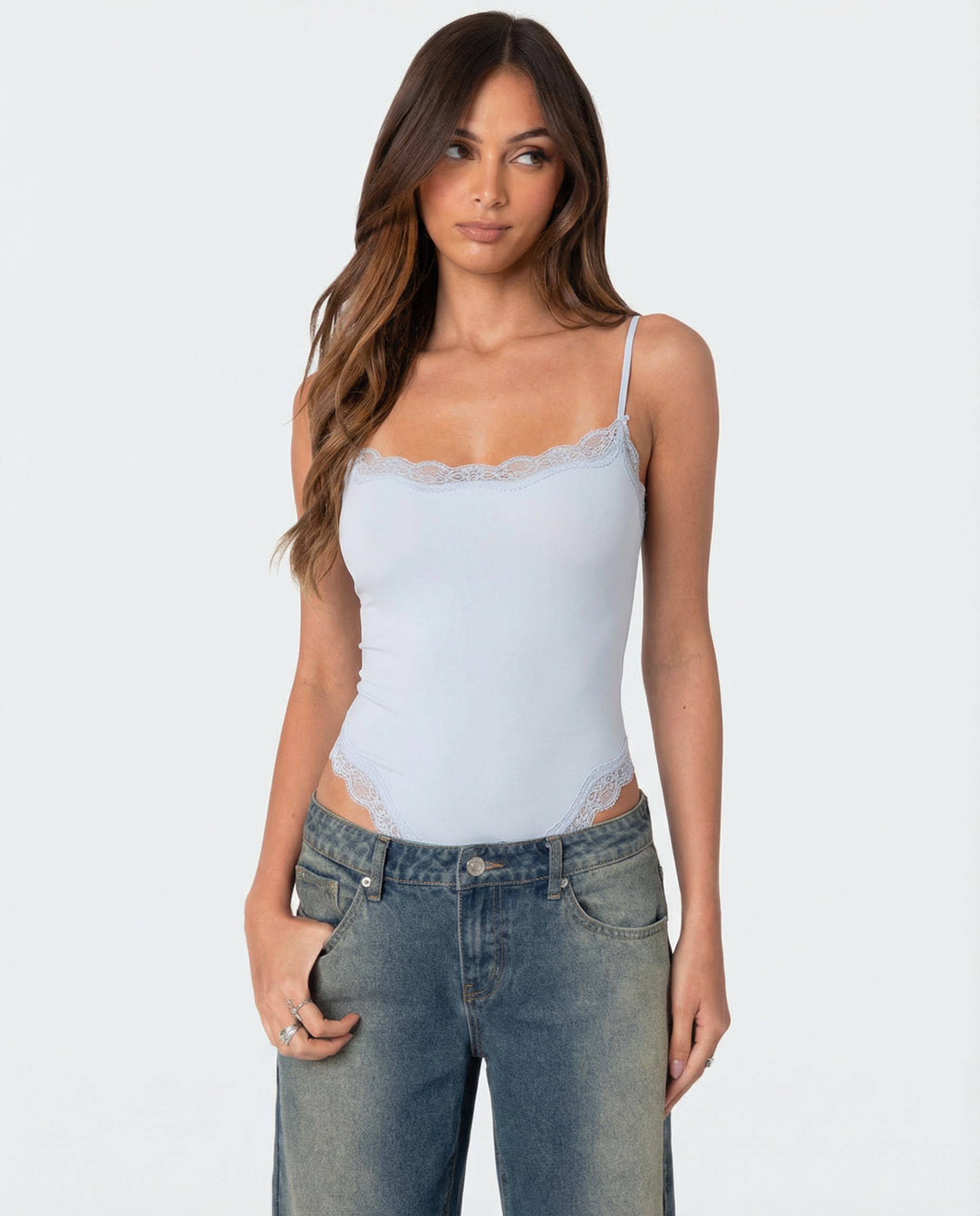 Mia – Babydoll bodysuit with lace trim