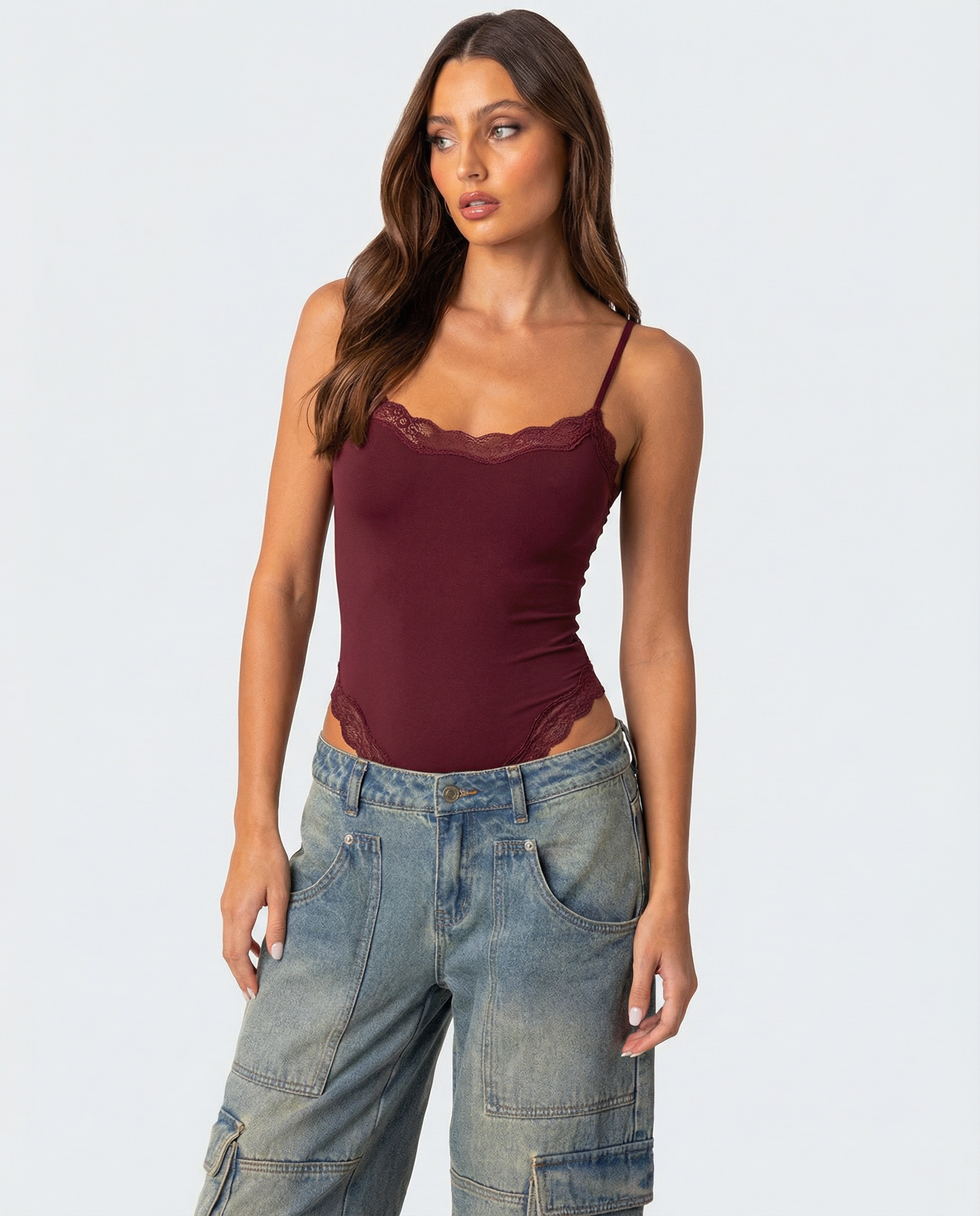 Mia – Babydoll bodysuit with lace trim