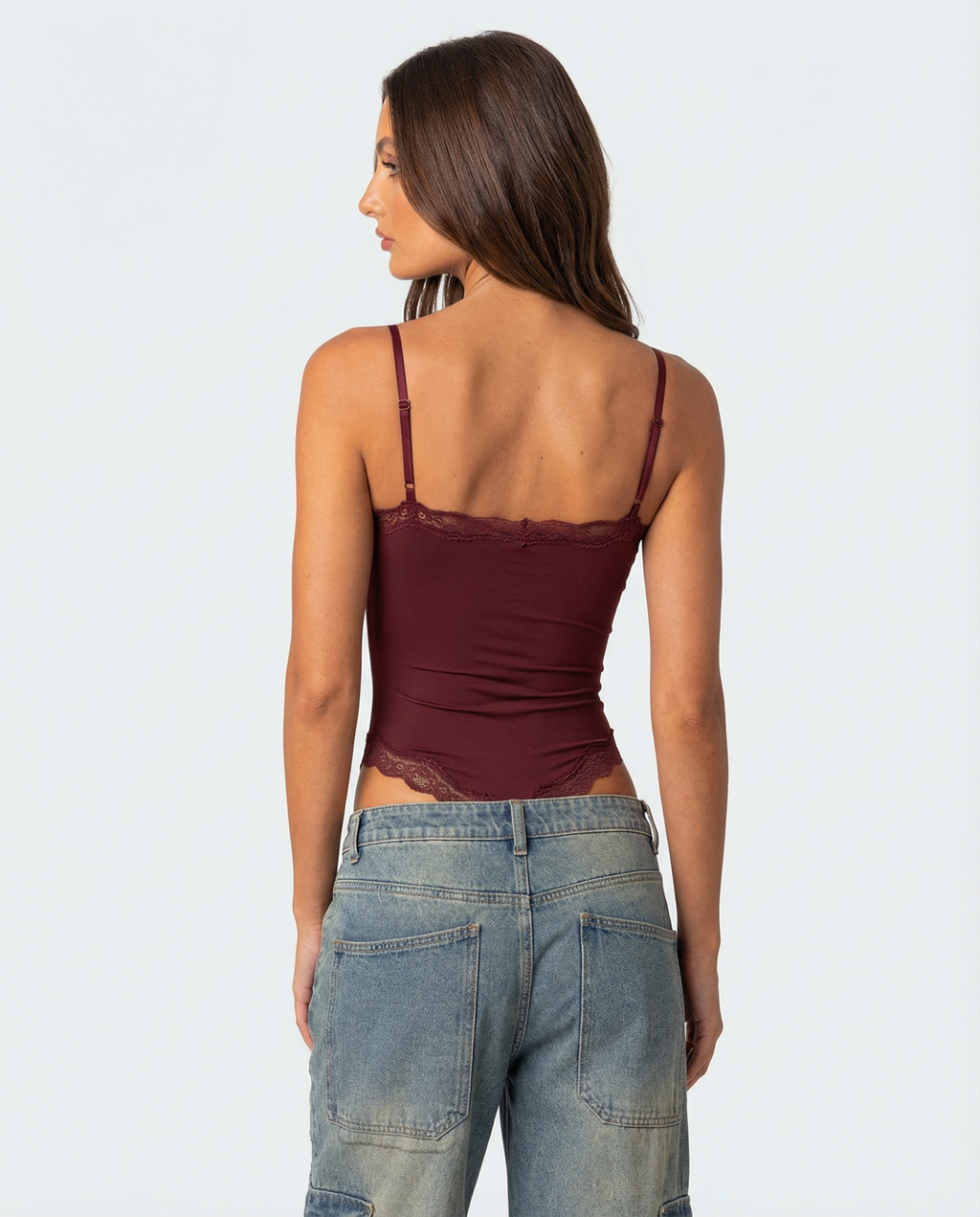 Mía – Body babydoll con ribete de encaje