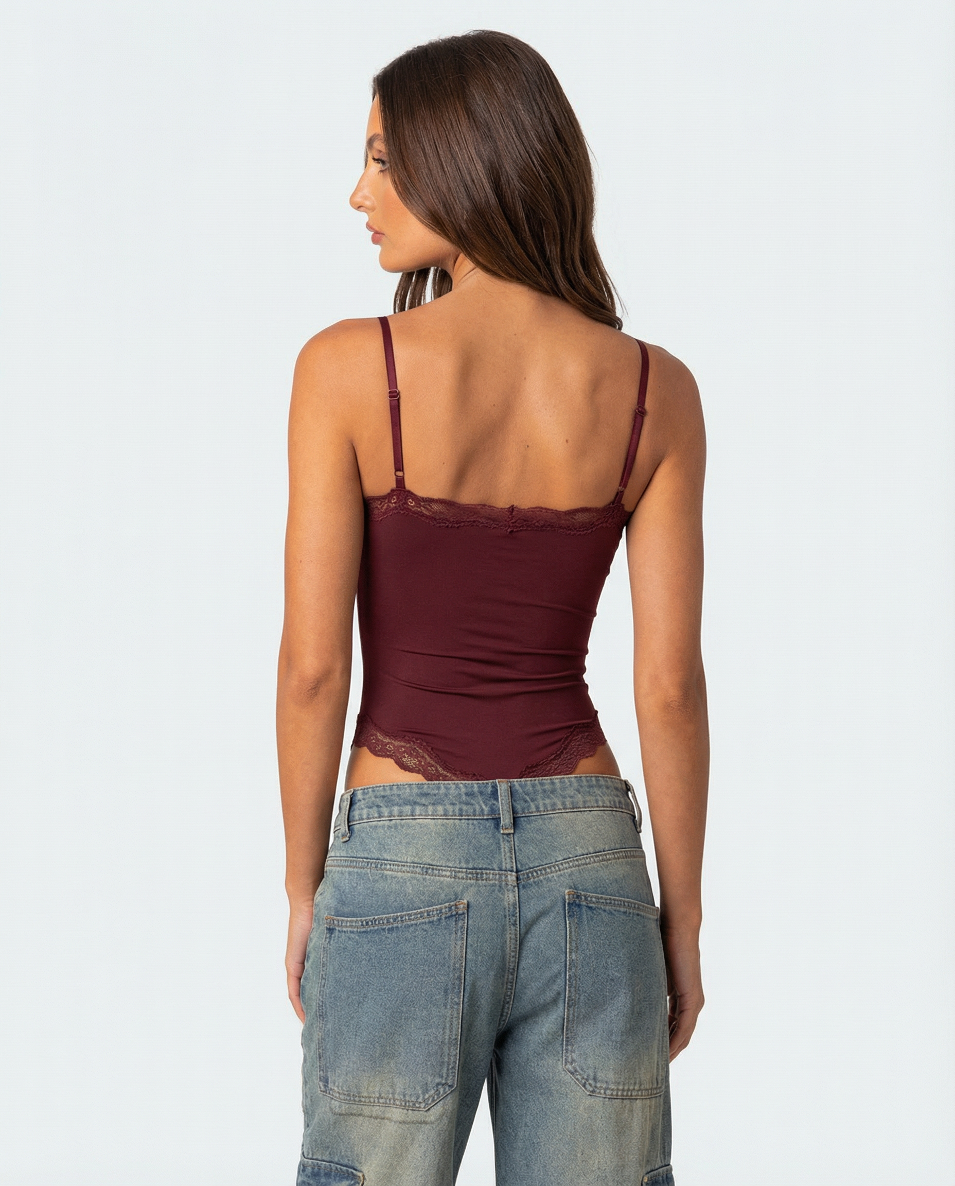 Mía – Body babydoll con ribete de encaje