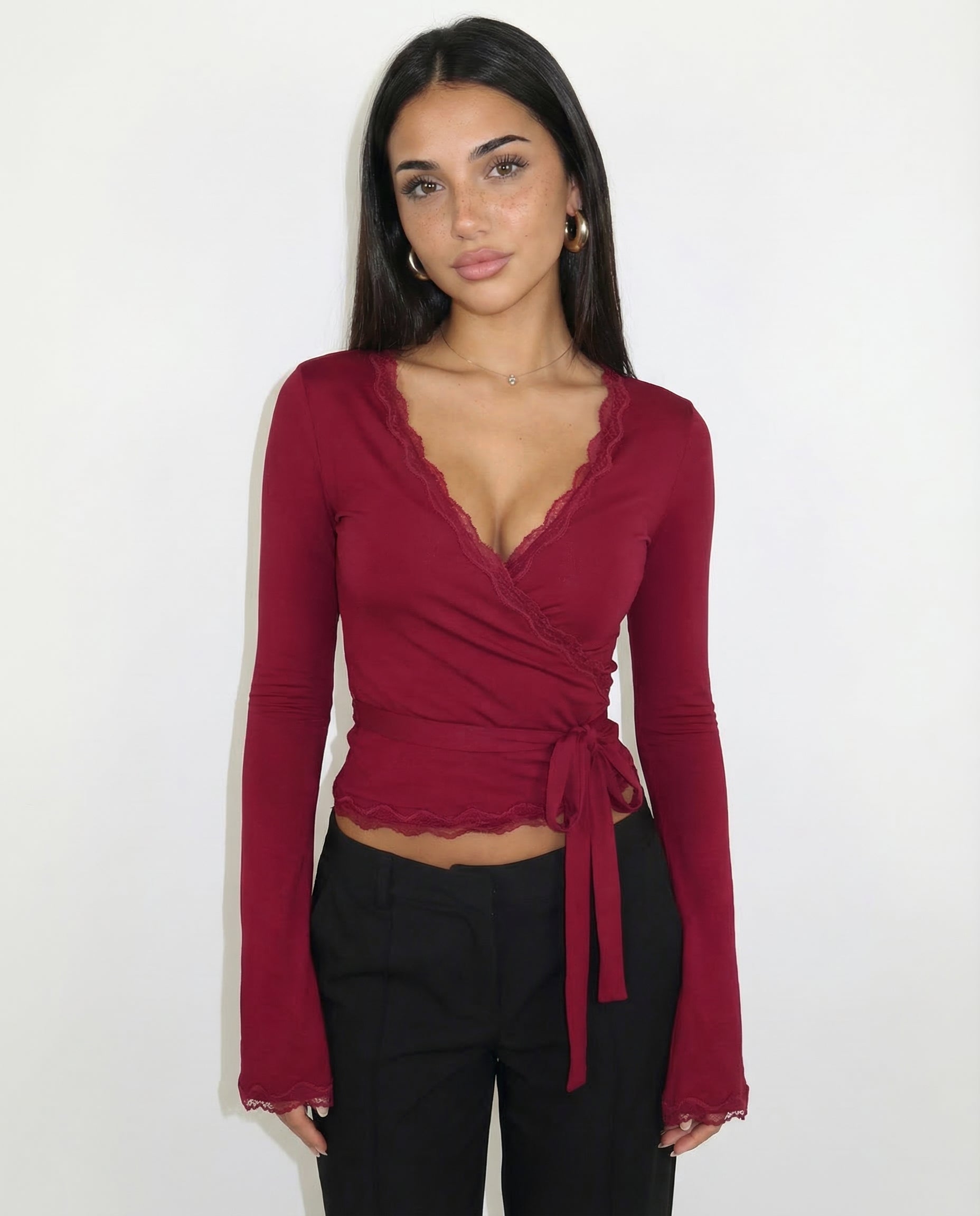 Camila - Crisscross lace top