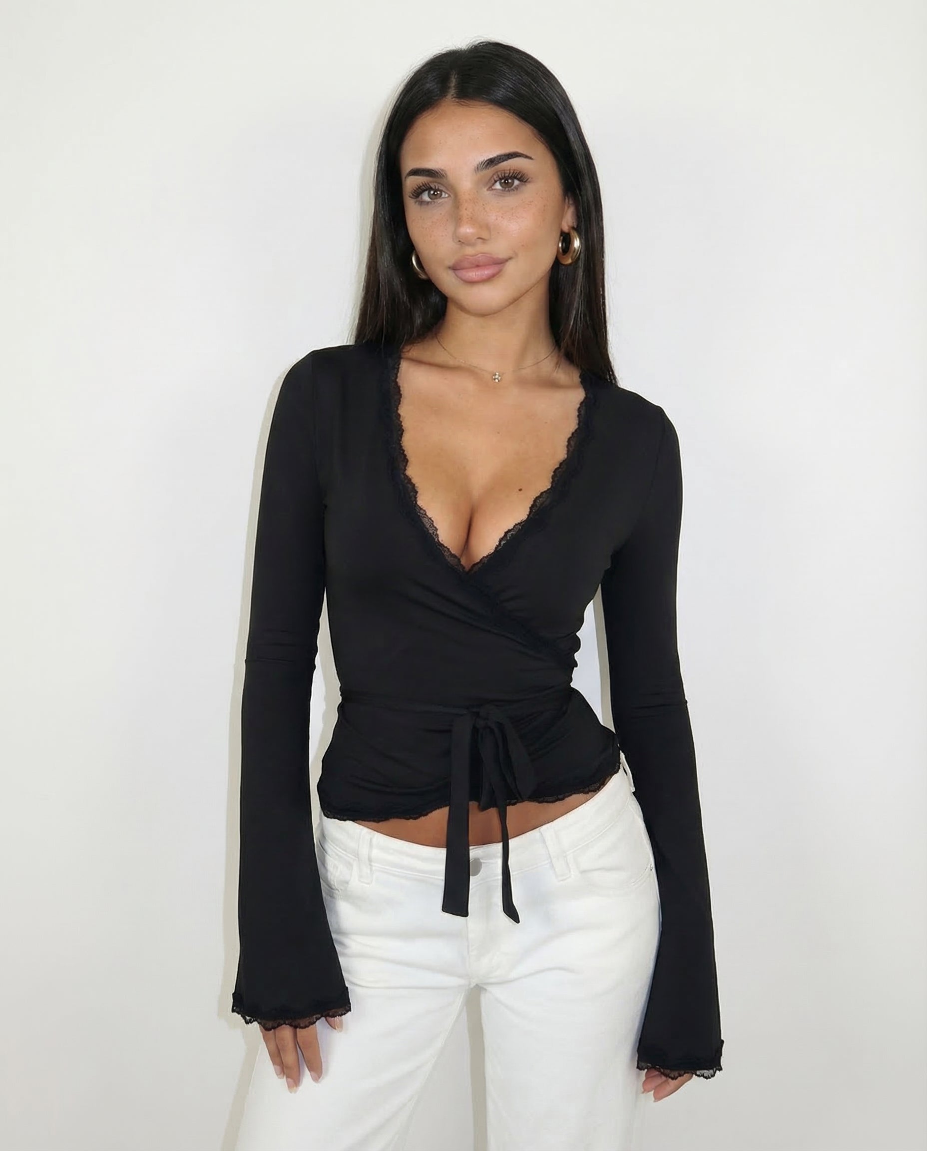 Camila - Crisscross lace top
