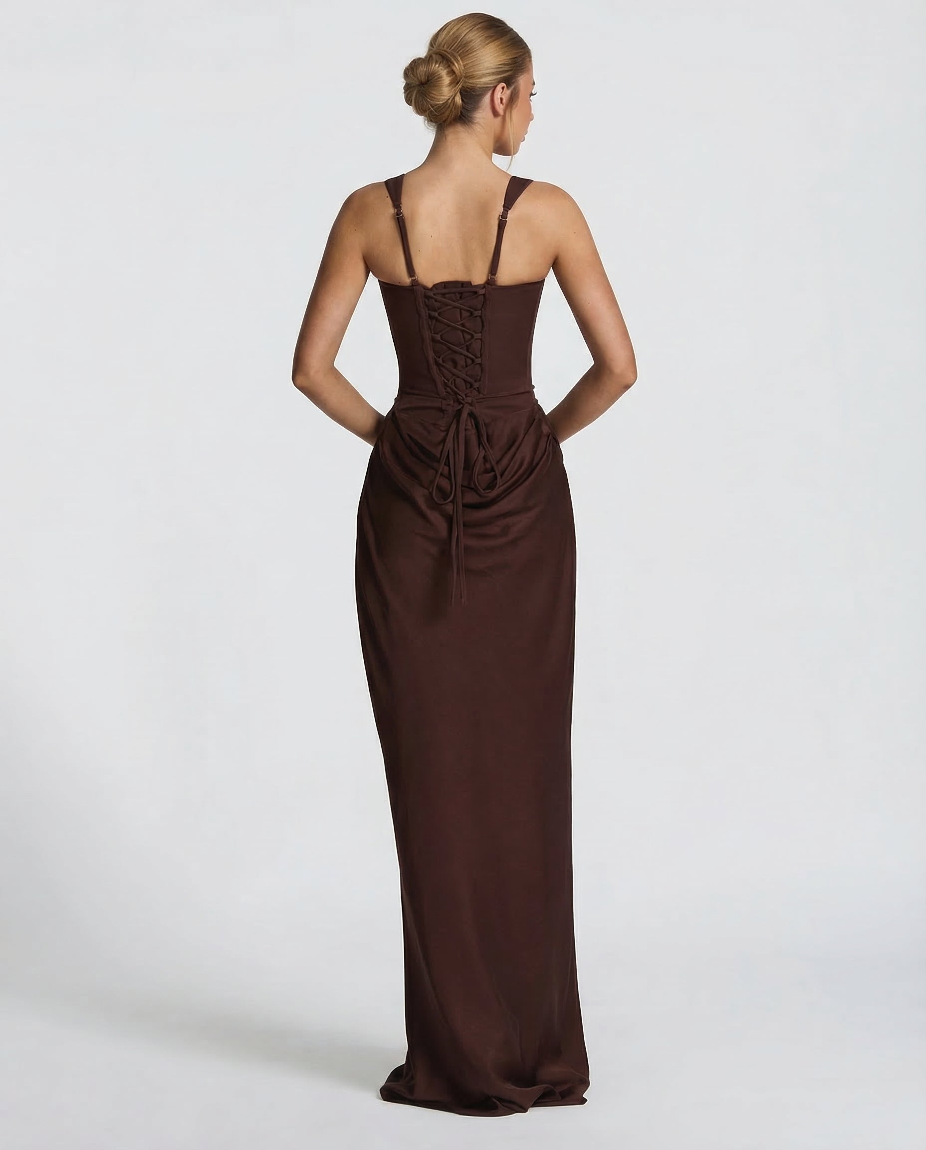 Victoria – Vestido largo efecto corsé