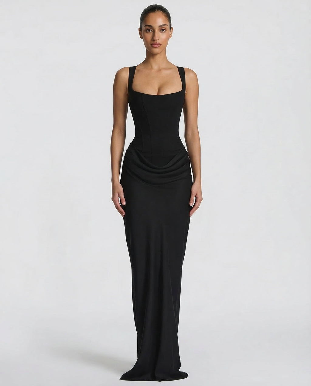 Victoria – Vestido largo efecto corsé