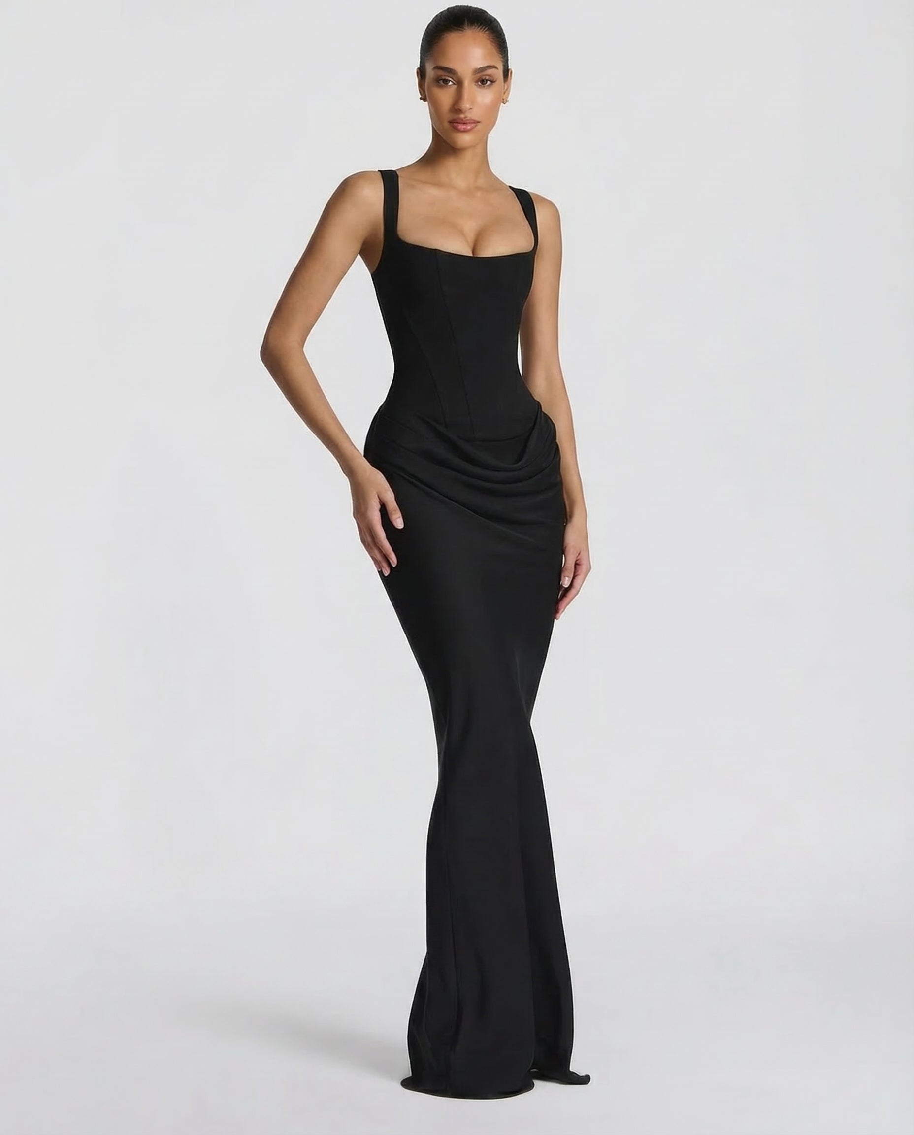 Victoria – Vestido largo efecto corsé