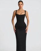 Victoria – Vestido largo efecto corsé