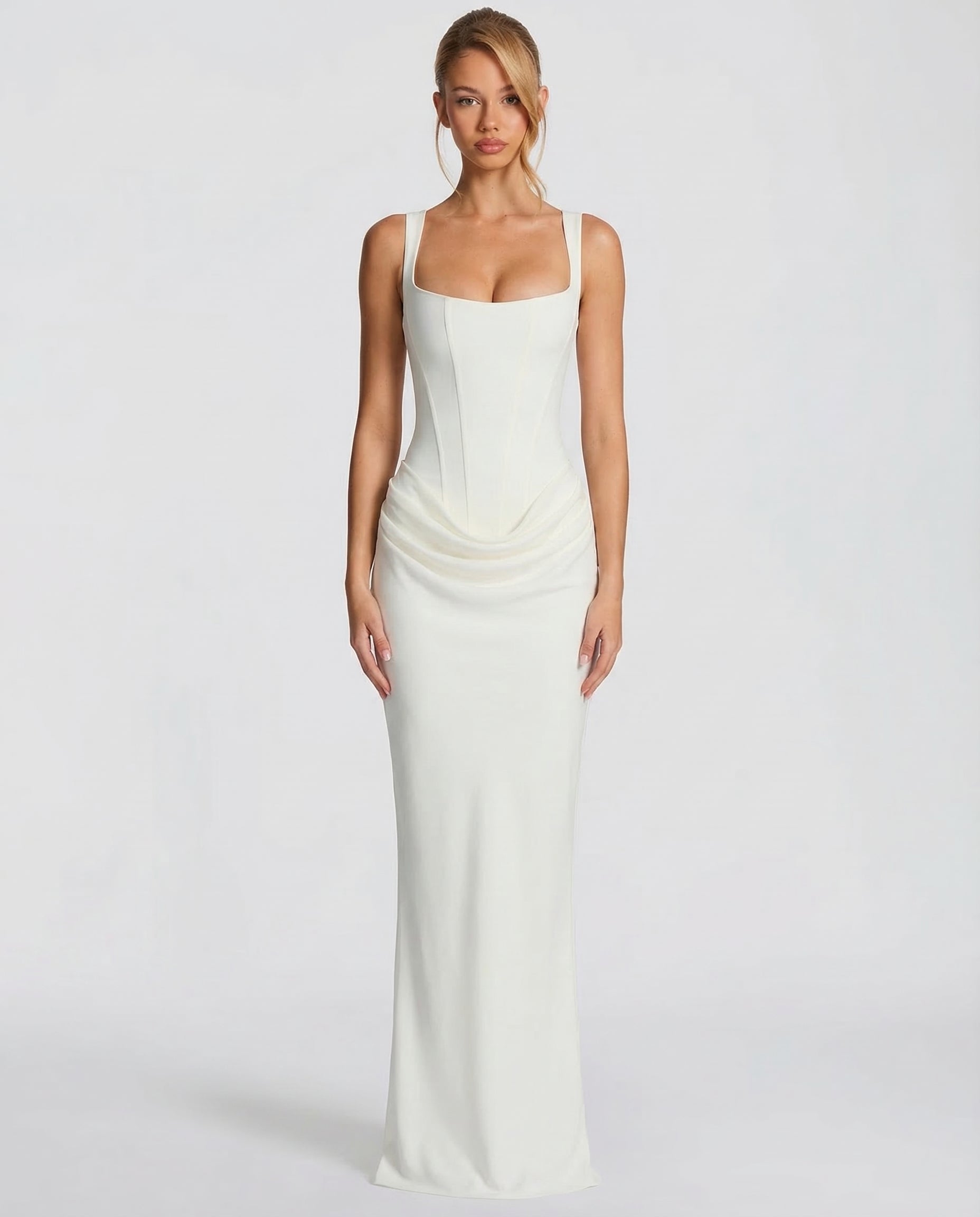 Victoria – Vestido largo efecto corsé