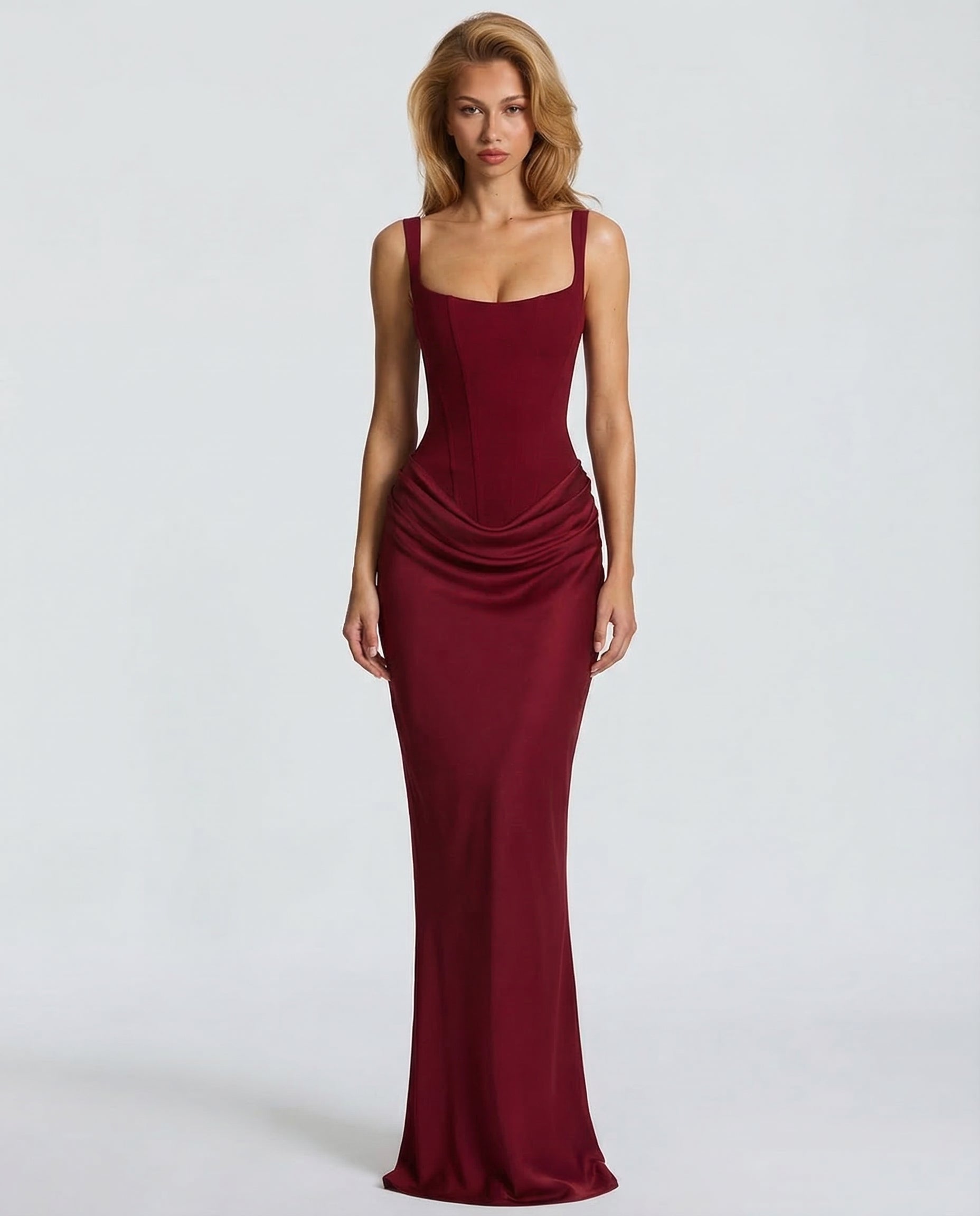 Victoria – Vestido largo efecto corsé
