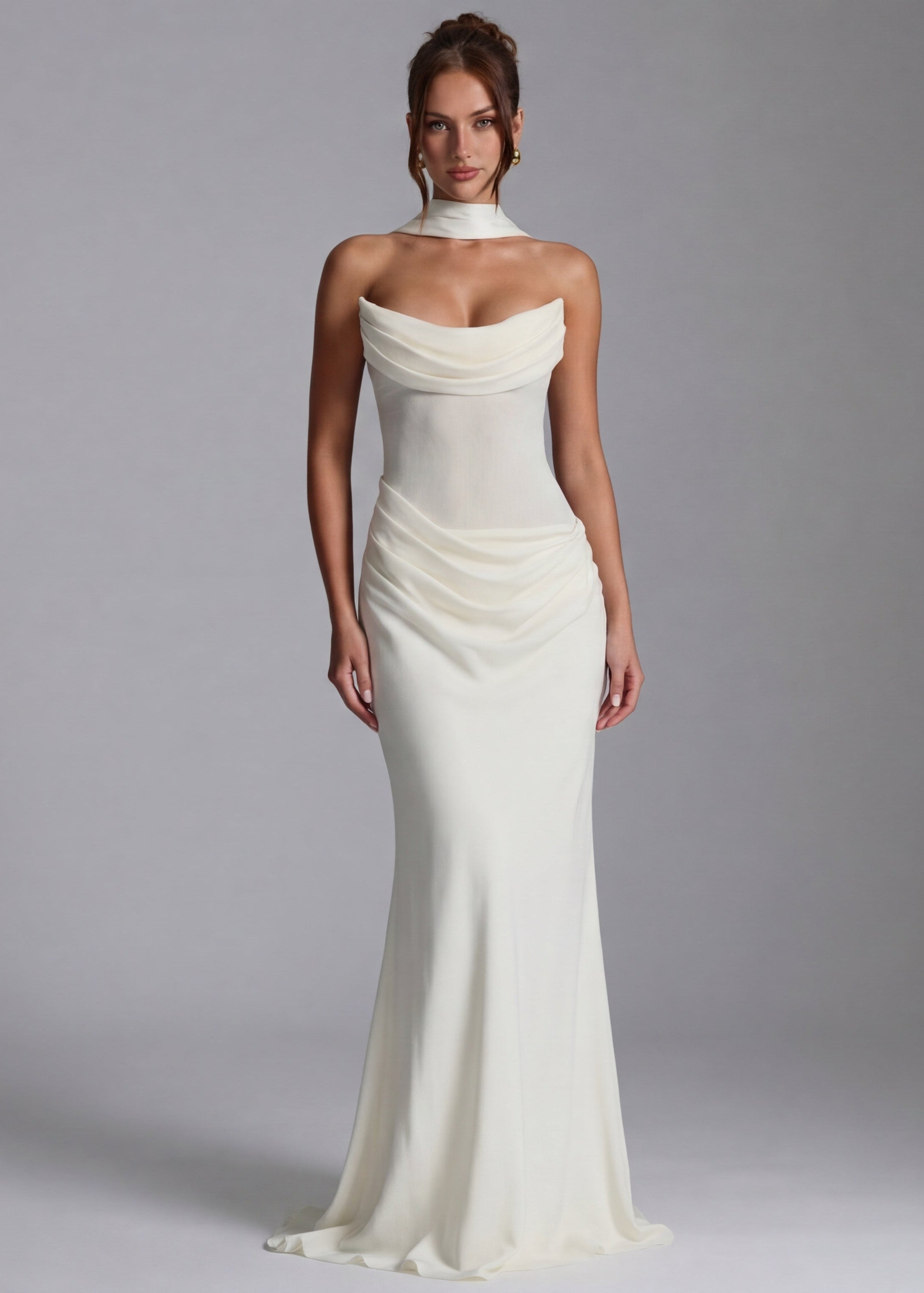 Martina – Fitted Draped Maxi Dress