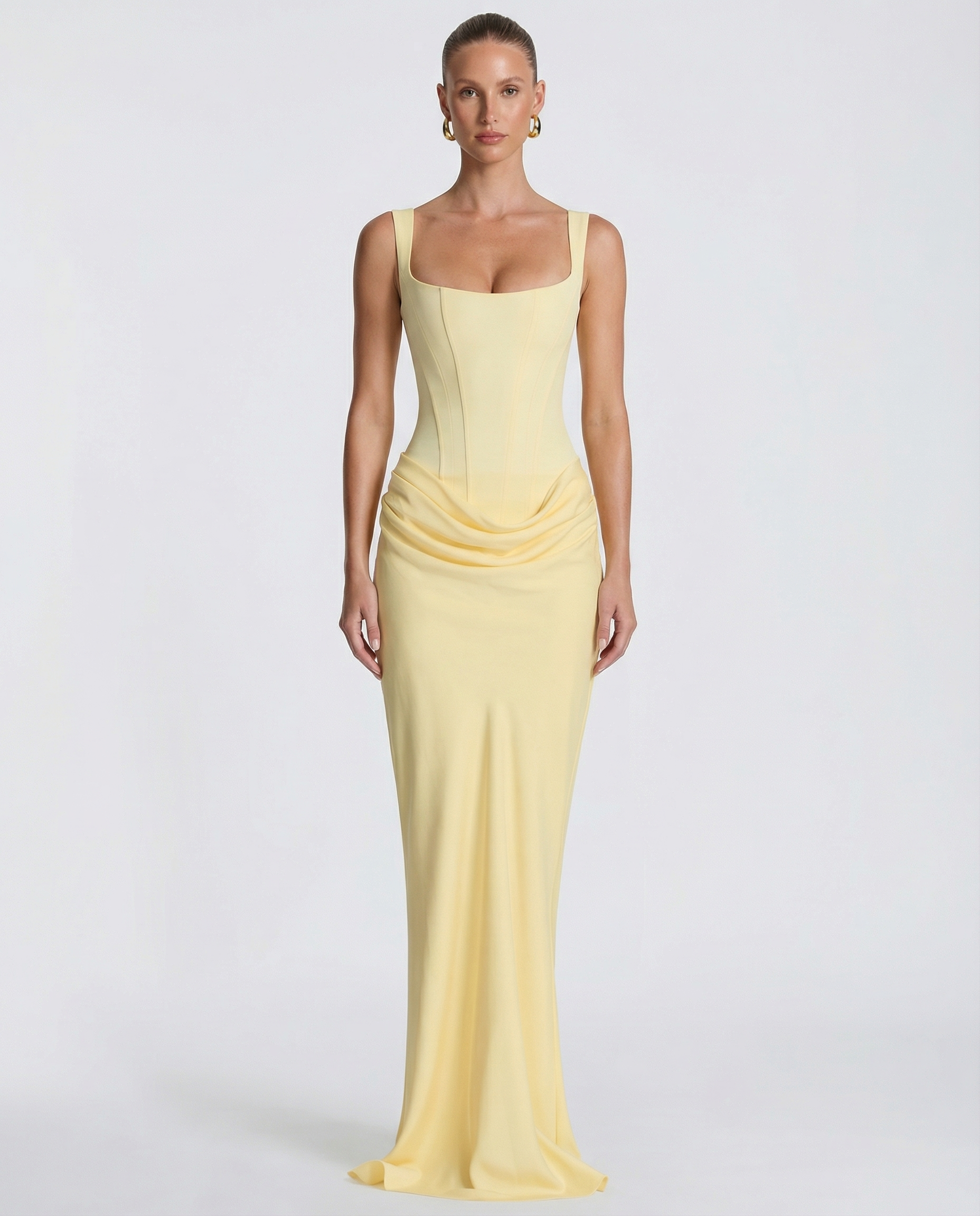 Victoria – Vestido largo efecto corsé