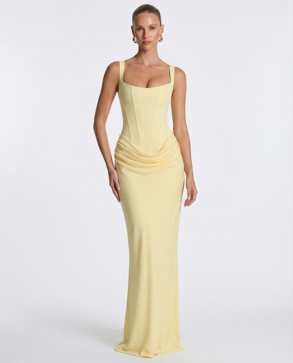 Victoria – Vestido largo efecto corsé