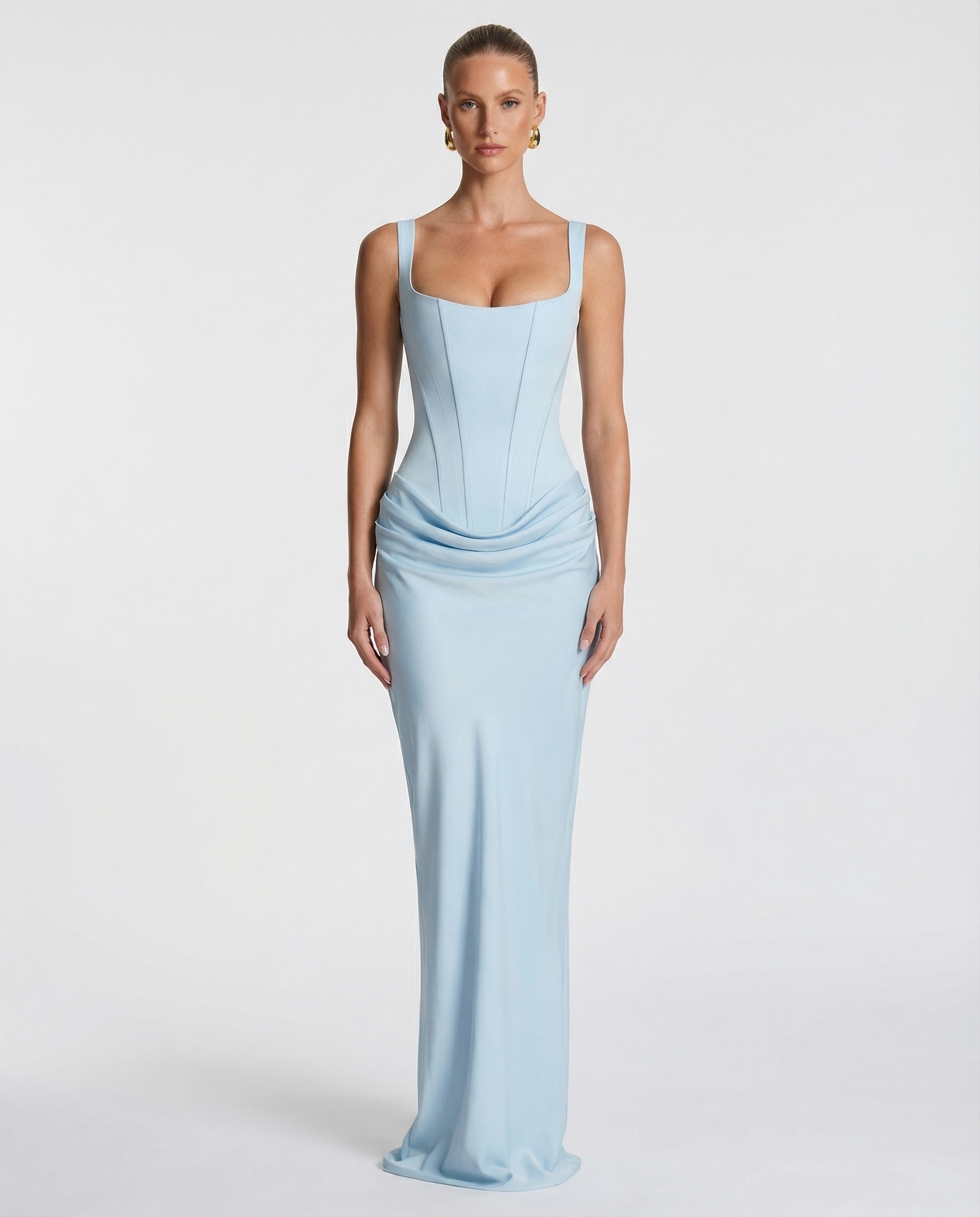 Victoria – Vestido largo efecto corsé