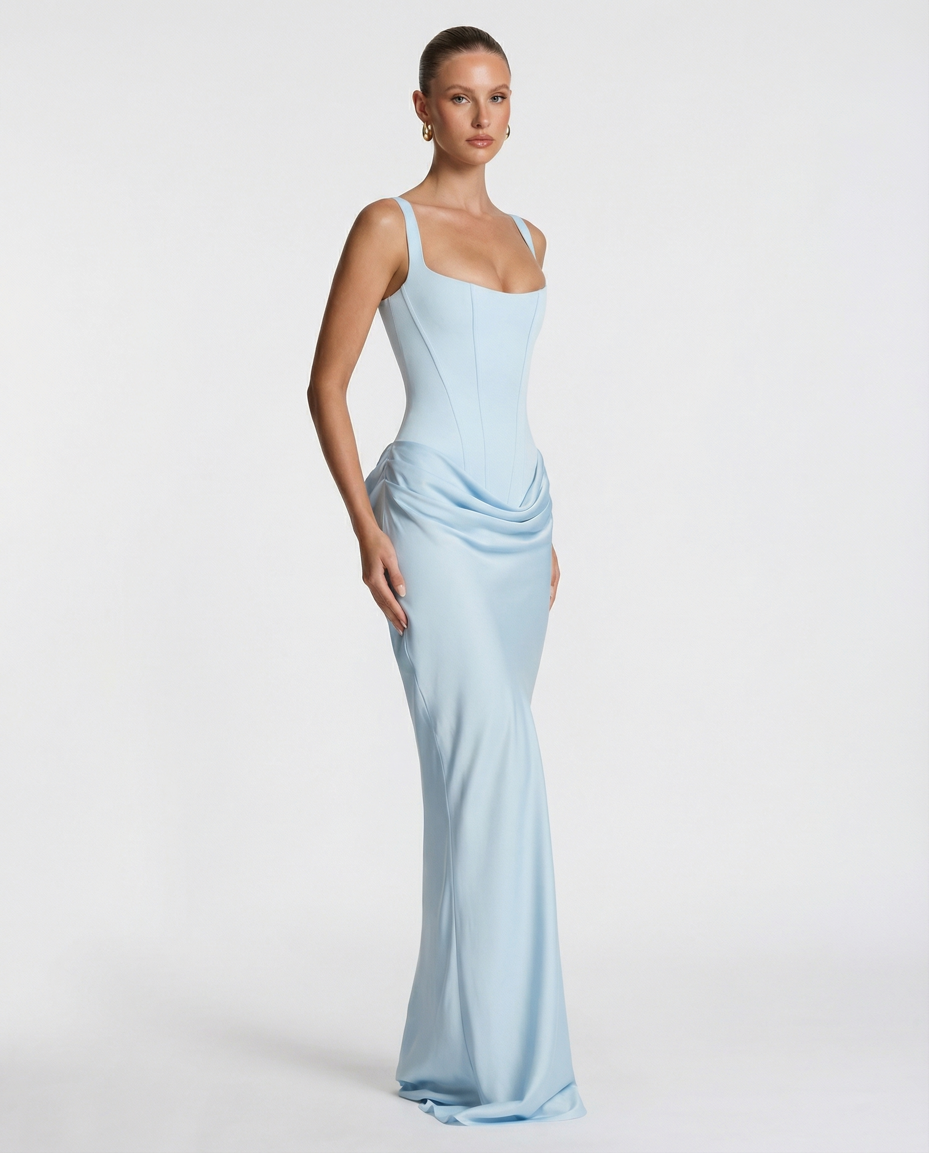 Victoria – Vestido largo efecto corsé