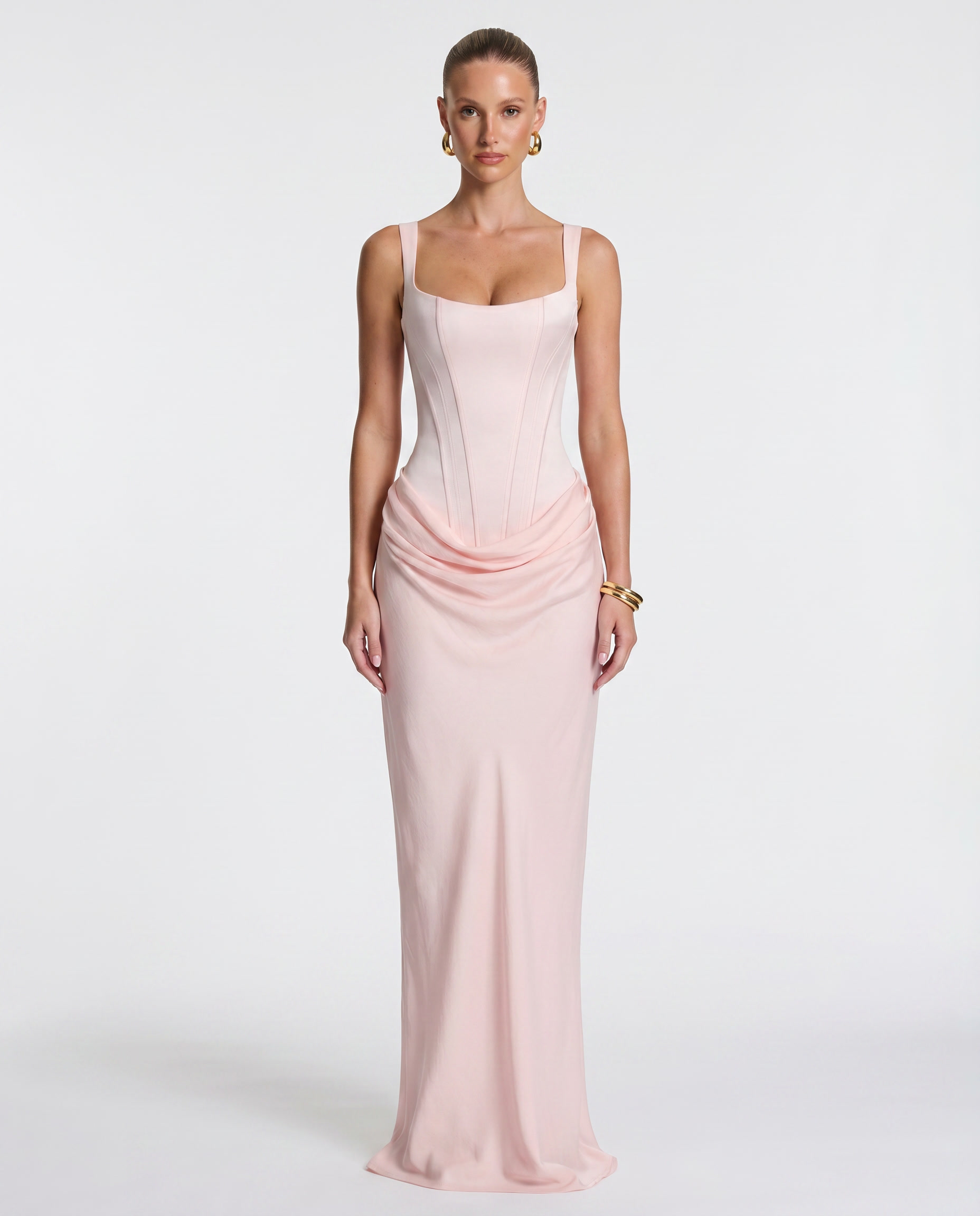 Victoria – Vestido largo efecto corsé
