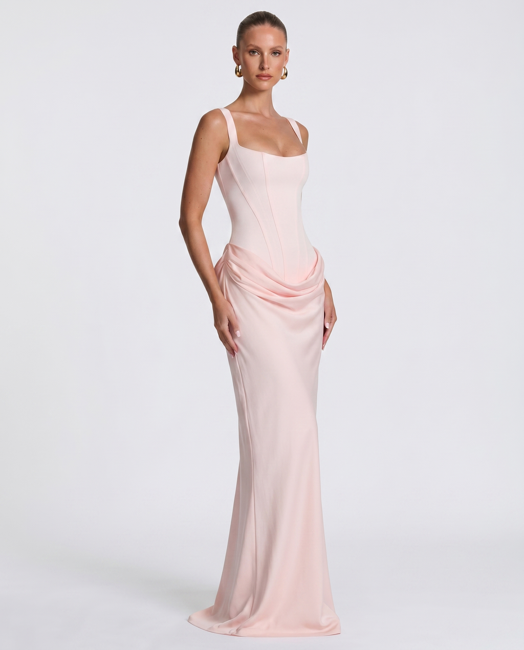 Victoria – Vestido largo efecto corsé