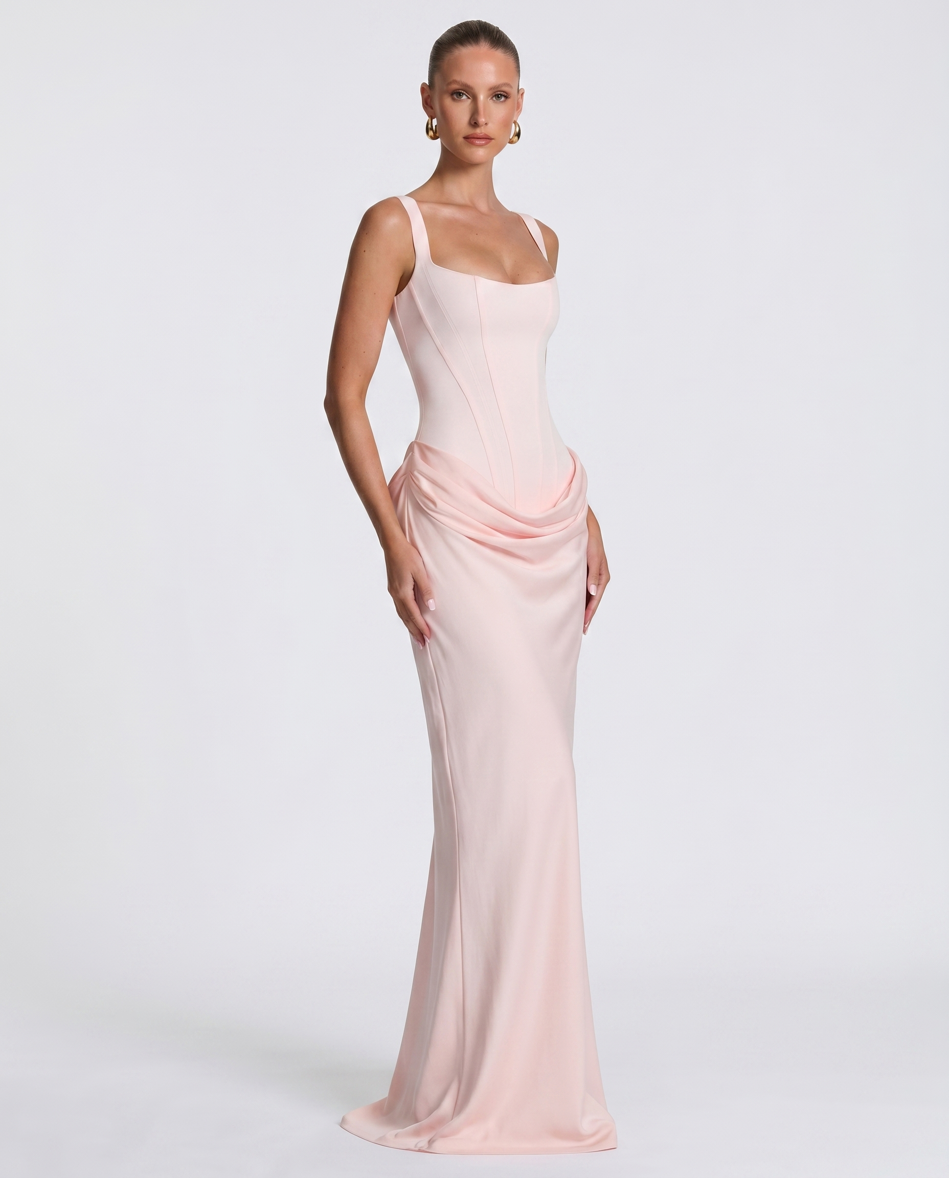 Victoria – Vestido largo efecto corsé