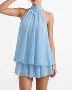 Celia – Vestido corto halter con espalda abierta