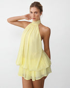 Celia – Vestido corto halter con espalda abierta