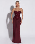 Aurora – Vestido largo palabra de honor con corset y brillos