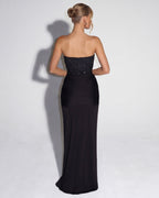 Aurora – Vestido largo palabra de honor con corset y brillos