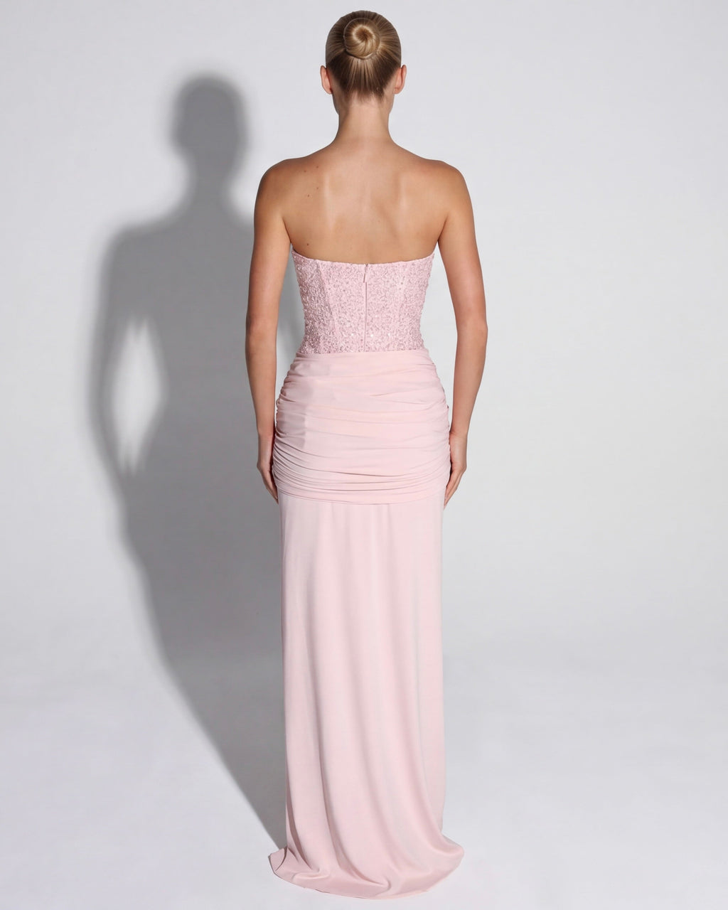 Aurora – Vestido largo palabra de honor con corset y brillos