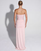Aurora – Vestido largo palabra de honor con corset y brillos