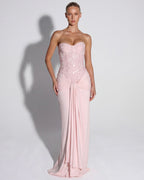 Aurora – Vestido largo palabra de honor con corset y brillos