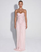 Aurora – Vestido largo palabra de honor con corset y brillos