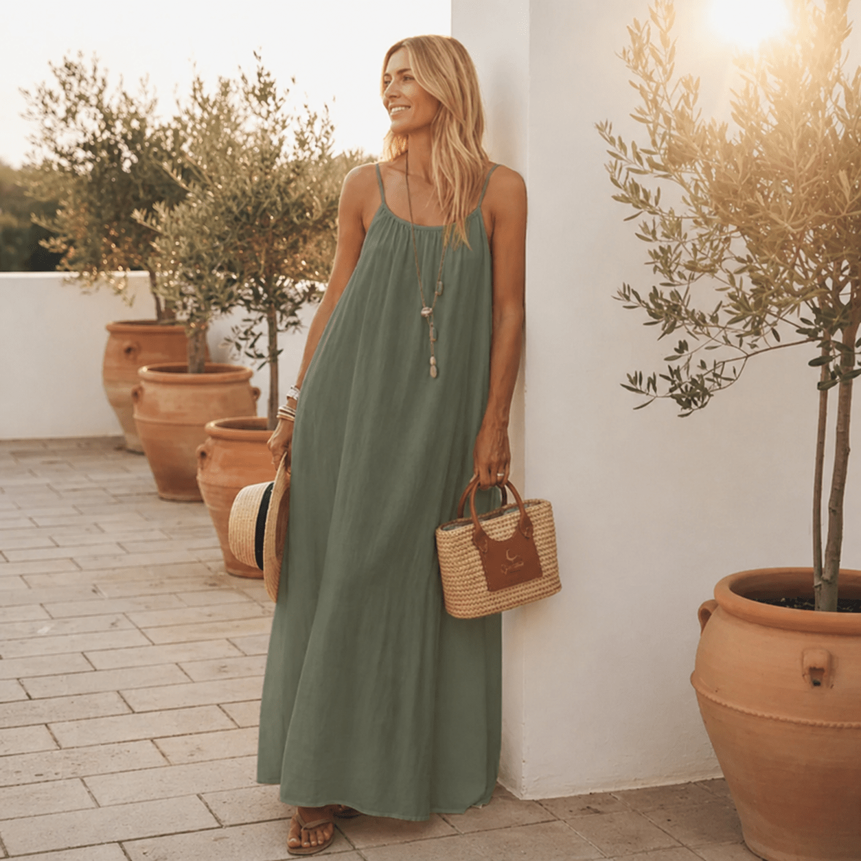 Nuance – Vestido largo de tirantes con espalda abierta